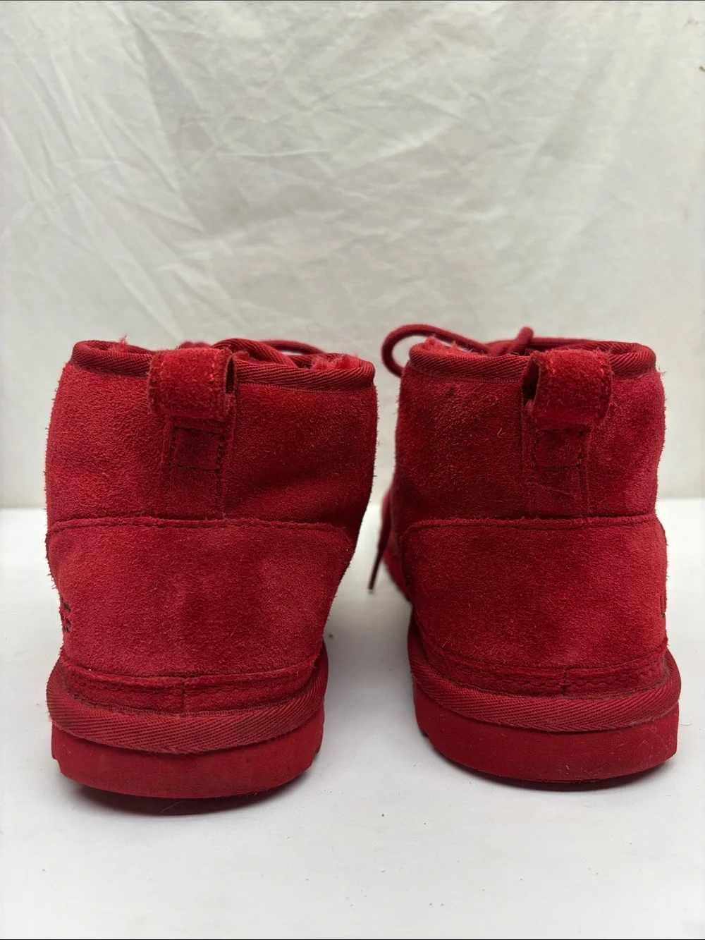 UGG Neumel Men's Red Suede Lace-Up Boots, SZ 9, box 1 G